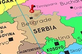 Serbia, Belgrado - Capital, Fijado En Mapa Político Stock de ...