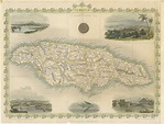 Antique Map of Jamaica by Tallis (1851)