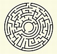 Maze for kids. Abstract circle maze. Find the path to the gift. Game ...