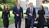 Príncipes William e Harry aparecem juntos com suas esposas em Windsor ...
