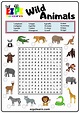 Wild Animals Word Search 2 - Ezpzlearn.com