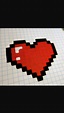 corazón pixel | Dibujos en cuadricula, Dibujitos sencillos, Dibujos en ...