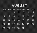 2023 August White Calendar PNG | Citypng