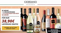 Giordano Weinpaket mit 10 Weinen + 4 Spezialitäten für 38,90€ (4 Weine ...
