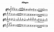 Partitura de la canción "Allegro" para Violín | Método Suzuki ...