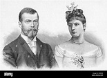 Tsar Nicholas II of Russia. 1868-1918. The last emperor of Russia. Pictured here with his wife ...