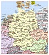 Detailed political map of Germany with administrative divisions and ...