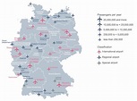 Mapa del aeropuerto de Alemania - Mapa de Alemania que muestra los ...