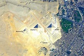 Imagen satelital de las Pirámides de Giza, Egipto