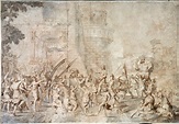 The triumph of David bringing back the head of Goliath Drawing by ...