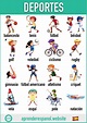 Los deportes en español | Tarjetas de vocabulario en español, Aprender ...