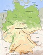 Physical Map Of Germany With Mountains And Rivers | Time Zones Map