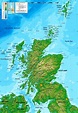 Grande detallado mapa topográfico de Escocia | Escocia | Reino Unido ...