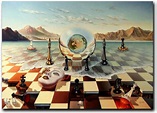 Salvador Dali Wall Art Dalí Chess Mask on the Sea Framed Painting ...
