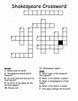 Shakespeare Crossword - WordMint