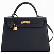 Hermes Kelly 32cm Black Epsom Sellier Gold Hardware Shoulder Bag ...