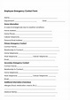 Employee Emergency Contact Form Template Free