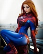 Spidergirl bellas cosplayers visten el traje de araña. - SUPERCUMBIA.COM