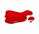 Blood puddle on a white isolated background. Red paint spill. Vector ...