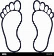 Menschliche Fuß barfuß Fußabdruck Symbol Umriss Symbol Vektor ...