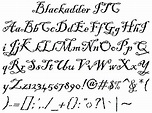 Font Alphabet Styles: Blackadder ITC