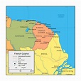 Political map of French Guiana with cities | French Guiana | South ...