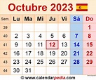 Calendario Octubre 2023 En Word Excel Y Pdf Calendarpedia Riset De ...