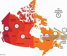 Canada Time Zone Map High-Res Vector Graphic - Getty Images
