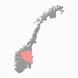 Innlandet county map, administrative region of Norway. Vector ...
