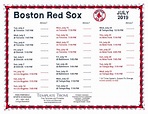 Printable 2019 Boston Red Sox Schedule