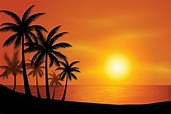 colorido atardecer en la isla tropical. hermosa playa oceánica con ...