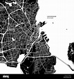 Mapa de la zona de Copenhague, Dinamarca, con los típicos monumentos ...