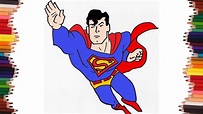 Como dibujar a SUPERMAN VOLANDO paso a paso y MUY FACIL - YouTube