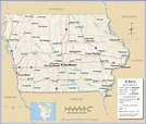 Iowa State Map With Cities And Towns - Candie Virginia