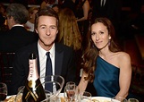 Edward Norton and his wife, Shauna Robertson, sat together at a table ...