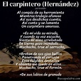 Poema El carpintero (Hernández) de José Hernández - Análisis del poema