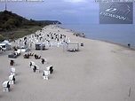 Heringsdorf (Usedom): Blick von der Seebrücke zum ZDF EM Studio ...