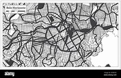 Belo Horizonte Brasil Mapa de la ciudad en Blanco y Negro Color en ...