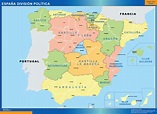España Division Politica | Mapas Murales de España y el Mundo
