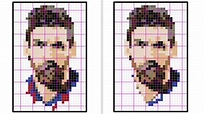 Cómo dibujar a, comment dessiner à Messi pixelado a color - YouTube