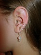 Pair Of Solid Sterling Silver Ear Cuffs With Genuine Fresh Water Pearls ...