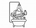 Boy in the shower coloring page - Coloringcrew.com