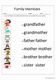 Family Members Worksheet: English ESL worksheets pdf & doc