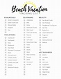 Beach Vacation Packing List Printable Instant Download - Etsy