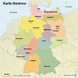 Karte Güstrow von ortslagekarte - Landkarte für Deutschland