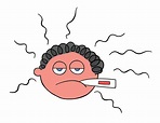 Cartoon Man is Sick and Has a Fever Vector Illustration 2823157 Vector ...