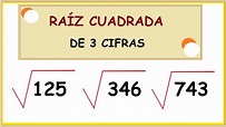 RAIZ CUADRADA DE 3 CIFRAS - YouTube