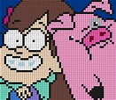 Mabel and Waddles from Gravity Falls (Square) | Fall bead, Pixel art ...