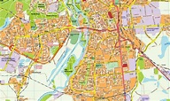 Halle Karte | Laminated & Framed Wall Maps