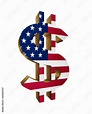 3d illustration of U.S. dollar sign/symbol with American flag isolated ...
